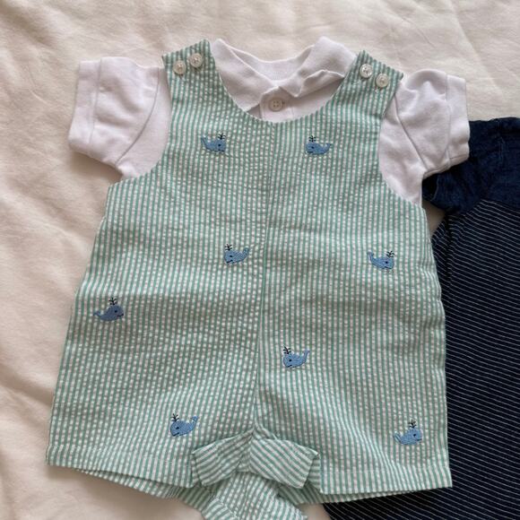 Bundle Boys Newborn 3M Smocked Outfit One Piece Super Soft Splendid Starting Out - Picture 4 of 7